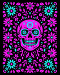 Vibrant Skull Floral Garden Rug