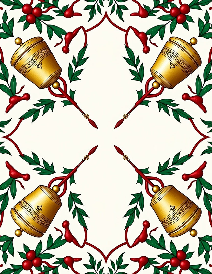 Golden Bell Laurel Arrangement Rug