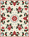 Cream Red Green Holly Snowflake Collage Rug