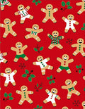 Christmas Gingerbread Man Holly Red Rug