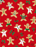 Christmas Gingerbread Man Holly Red Rug