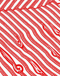 Crimson White Wavy Stripe Rug