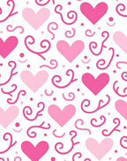 Pink Hearts Swirls and Dots Rug