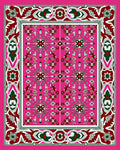 Pink Jewel Tone Geometric Floral Medallion Rug