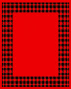 Bold Red Black Buffalo Check Border Rug