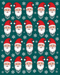 Festive Red Santa Claus Snowflakes Background Rug
