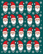 Festive Red Santa Claus Snowflakes Background Rug