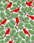 Bright Red Cardinals Green Pine Branches Rug