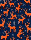 Orange Deer Winter Night Sky Rug
