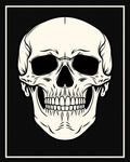 Cream Skull Black Outline Rug