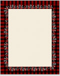 Red Black Buffalo Check Floral Border Rug
