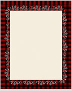 Red Black Buffalo Check Floral Border Rug