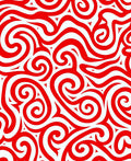 Crimson Curly Swirl Ornament Rug