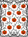 Spooky Orange Jack O Lantern Garland Rug
