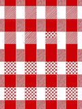 Red White Gingham Checkered Squares Rug