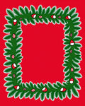 Green Fir Garland Red Ornament Frame Rug