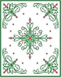 Green White Red Starburst Floral Rug