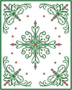 Green White Red Starburst Floral Rug