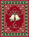 Crimson Bell Garland Border Rug