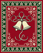 Crimson Bell Garland Border Rug
