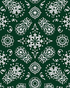 Emerald White Floral Medallion Arrangement Rug
