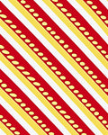 Red Yellow Diagonal Stripe Dot Rug