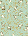 Whimsical White Reindeer Swirls Rug