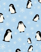 Cute Penguin Snowflakes Pattern Rug