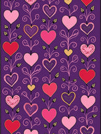 Vibrant Pink Heart Vine Garland Rug