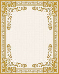 Golden Art Nouveau Floral Frame Rug