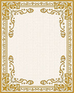 Golden Art Nouveau Floral Frame Rug