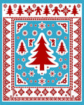 Christmas Tree Gingerbread Man Snowflakes Rug