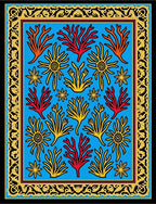 Bright Blue Sea Coral Garden Rug