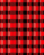 Red Black Buffalo Check Folk Art Rug