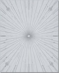 Radiating Sunburst Gray Line Art Rug