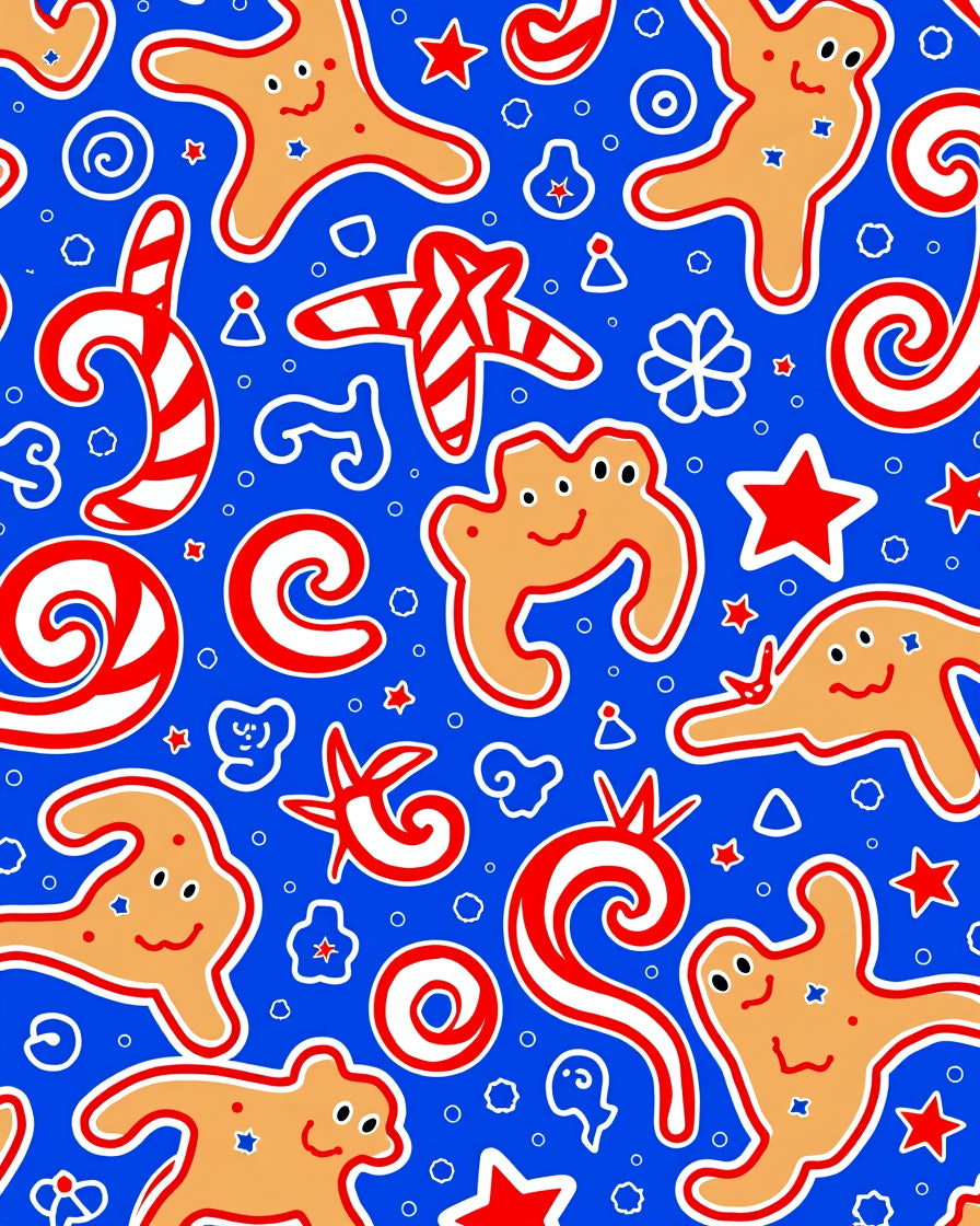 Whimsical Gingerbread Candy Swirl Rug