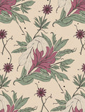 Dusty Rose Green Floral Art Nouveau Rug
