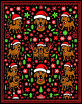 Red Green Dogs Christmas Holiday Theme Rug
