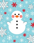 Whimsical Snowman Snowflake Snowscape Rug