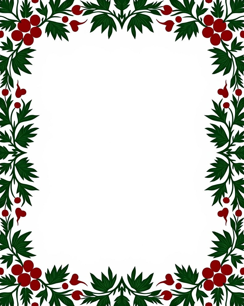 Crimson Berry Vine Border Rug