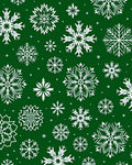White Snowflake Forest Green Field Rug