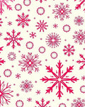 Crimson Snowflakes on Cream Background Rug