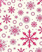 Crimson Snowflakes on Cream Background Rug