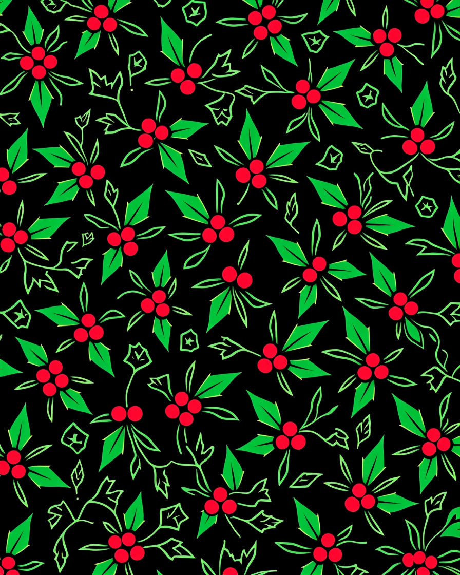 Crimson Holly Berry Garland Rug