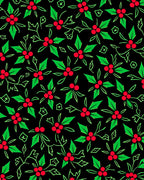 Crimson Holly Berry Garland Rug