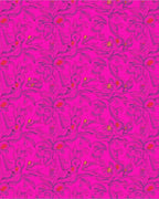 Vibrant Pink Floral Swirl Arrangement Rug