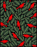Crimson Cardinals Among Evergreen Boughs Rug