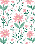 Pink Daisy Meadow Garden Rug