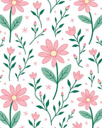 Pink Daisy Meadow Garden Rug