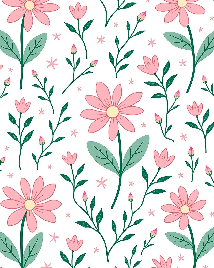 Pink Daisy Meadow Garden Rug